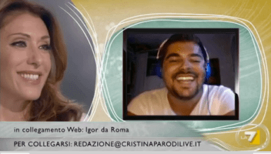 sabrina salerno al cristina parodi live in collegamento con Igor da roma