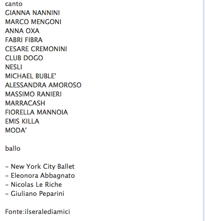 serale amici 2013 ospiti musicali