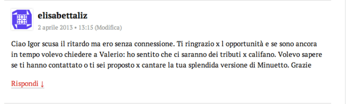 domanda liz su califano