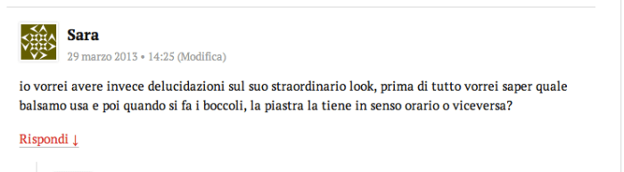 domanda sara boccoli